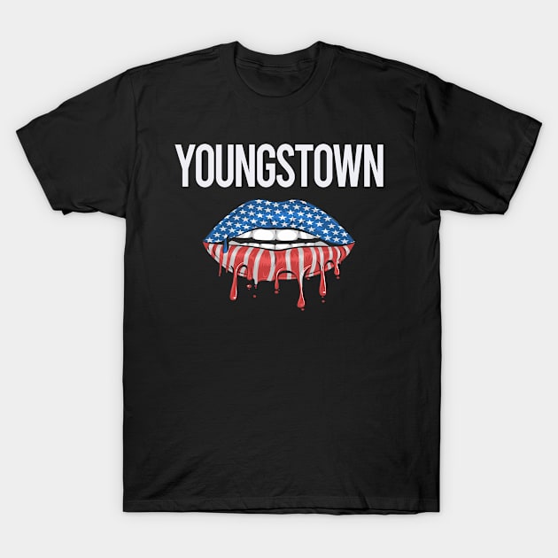 USA Flag Lips Youngstown T-Shirt by rosenbaumquinton52